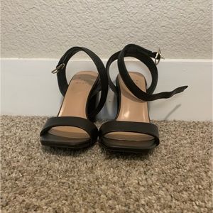 Black heeled sandals